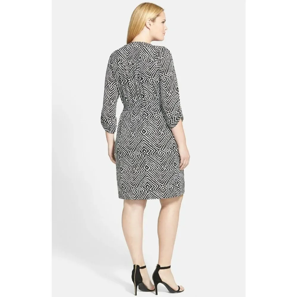 New! MICHAEL KORS Women's Plus Size Chain Lace-up Plus Size Jersey Dress Size 0X